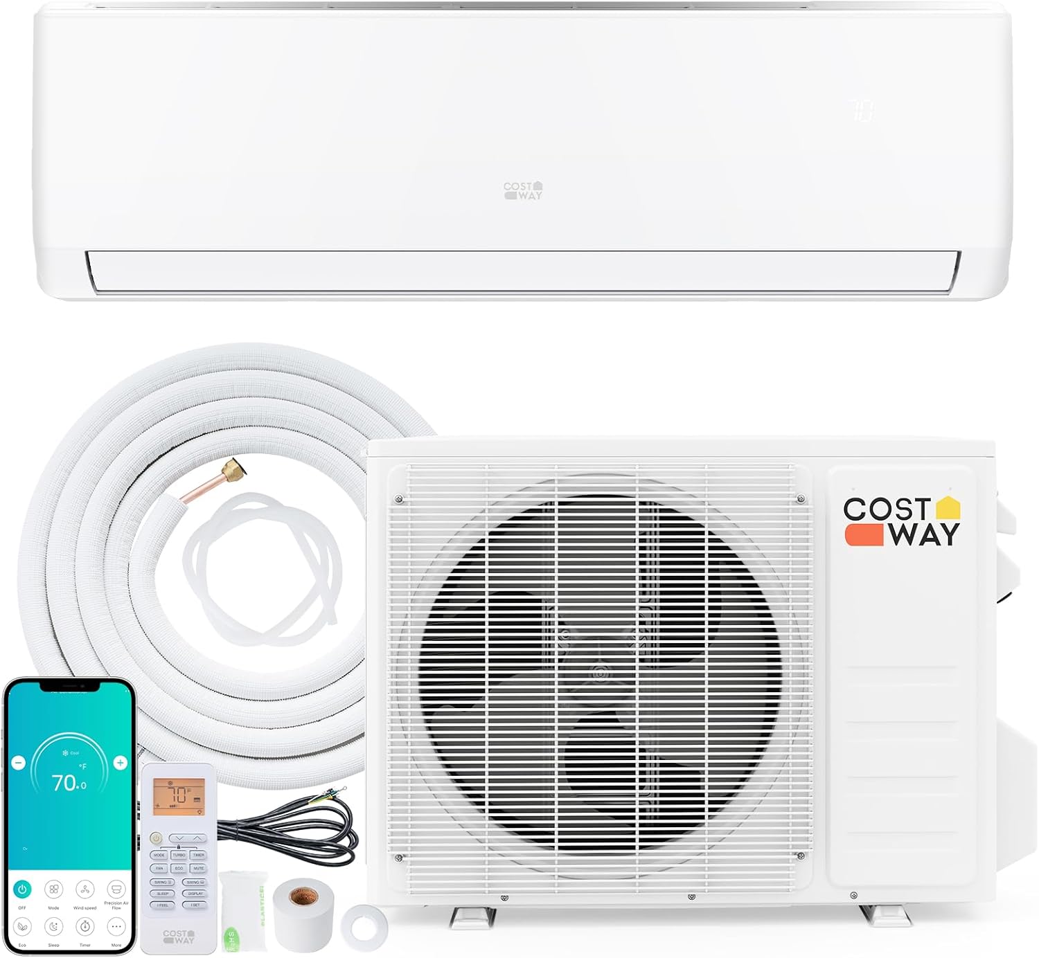 9,000 BTU Mini Split AC & Heat Pump - R454B Gas, 115V, WiFi Yes, 19 SEER2